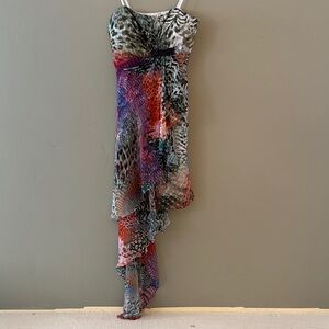 Aqua Dresses strapless asymmetrical dress